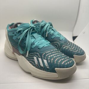 Adidas Men Sz 6.5 Mitchell Basketball Teal & White Athletic